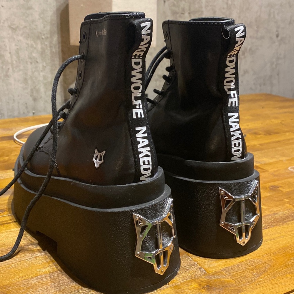 Naked Wolfe black Saturn boots womens us 6 / 36 eu